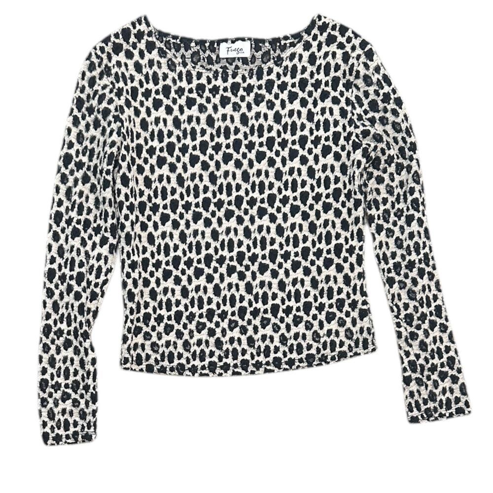 Y2K Fuego Textured Animal Print Top